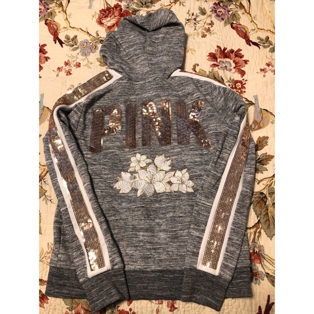 Pink BLING Zip-up Hoodie